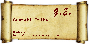 Gyaraki Erika névjegykártya